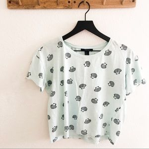 Forever 21 Mint Seashell Crop Top